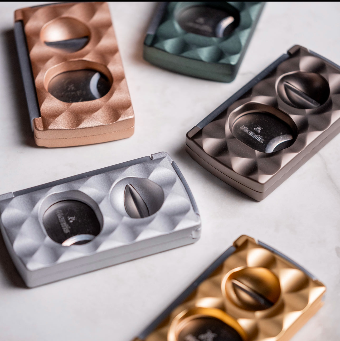 Universal Cutter with exclusive faceted finish.