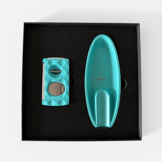 Gift Set Ashtray and Cutter Mantis Aqua