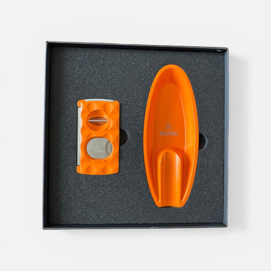 Gift Set Ashtray and Cutter Mantis Orange